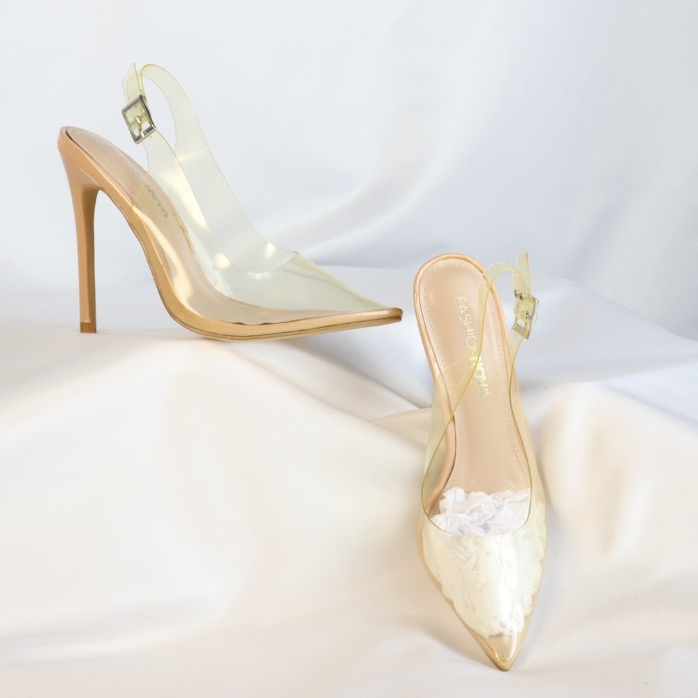 Clear stilleto heels Size 5.5